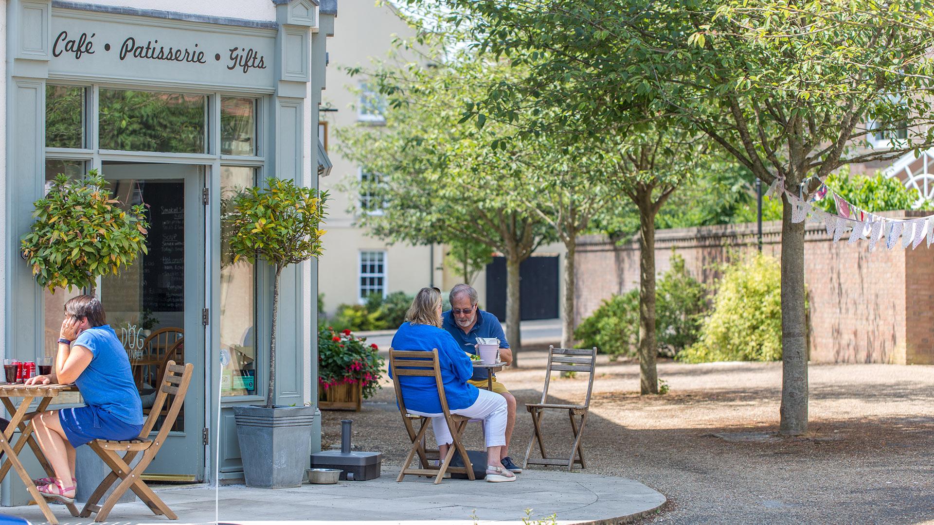 Enjoying refreshments at Bonjour Cafe